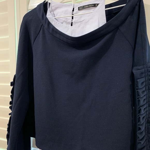 Zara Poplin Dress with Ruffled Sleeves NWOT - Picture 7 of 12